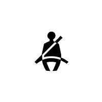 Warnlampe „Bitte angurten“ Fahrerseite und – je nach Fahrzeug – Beifahrerseite